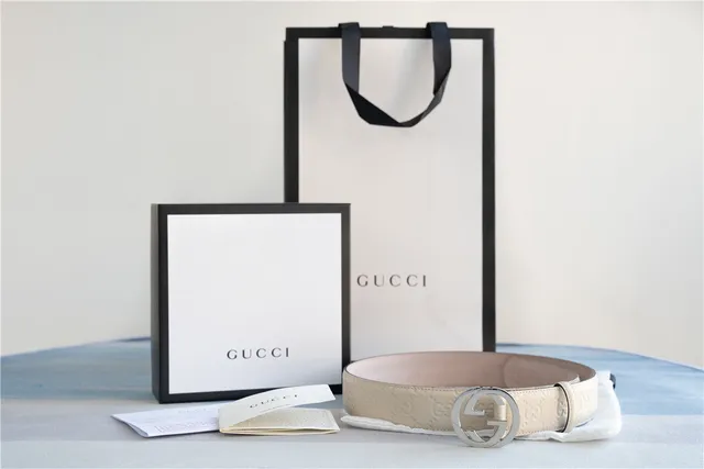 Gucci Double G Belt Off-White Leather Belt 9