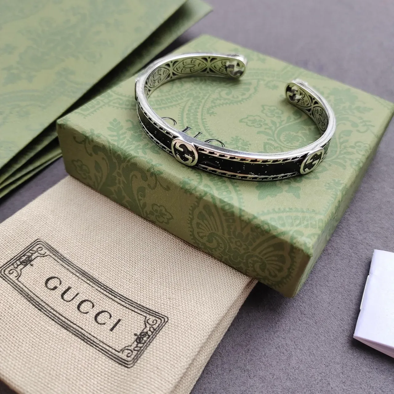Gucci Engraved Open Cuff Bracelet 3