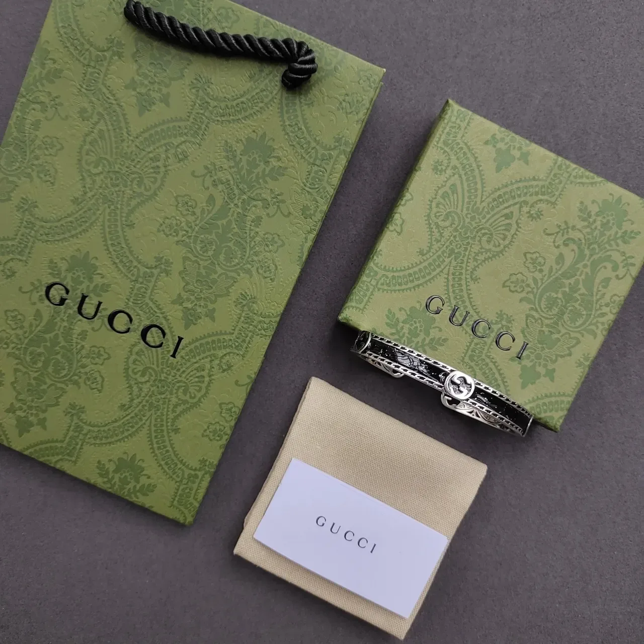 Gucci Engraved Open Cuff Bracelet 4