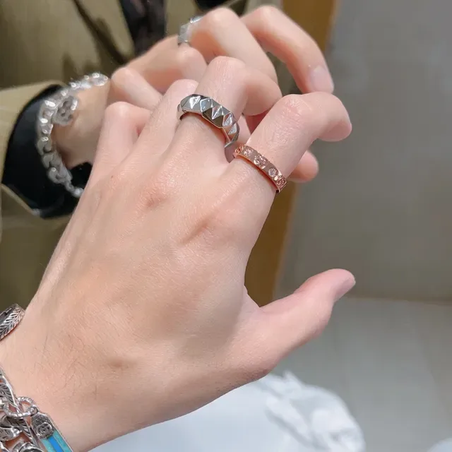 Gucci Faceted Geometric Silver Ring 5