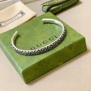 Gucci Floral GG Motif Open Cuff Bracelet