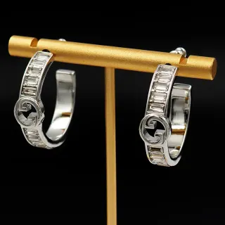 Gucci GG Marmont Brincos Aros com Pedras de Corte Baguette