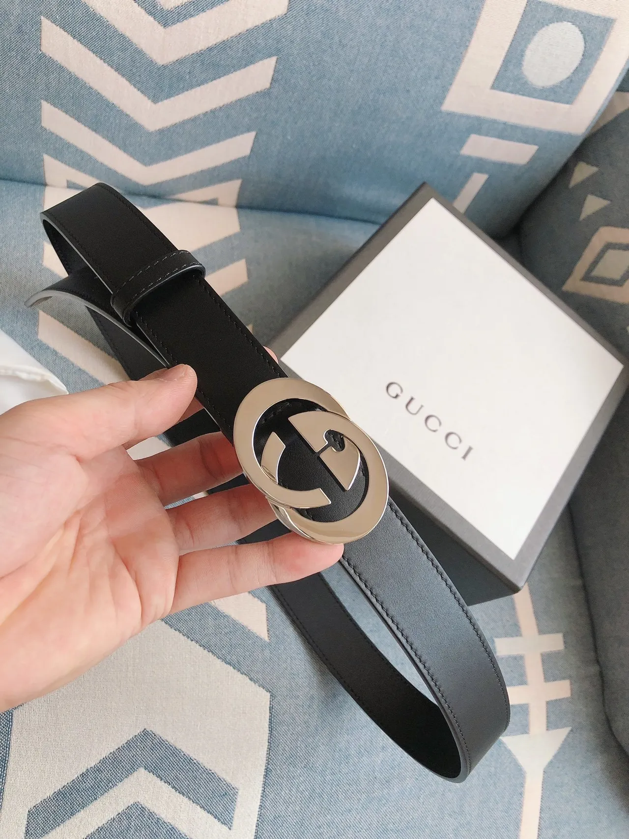Gucci GG Marmont Black Leather Belt 2