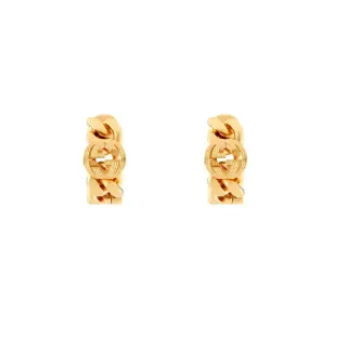 Gucci GG Marmont চেইন লিংক গোল্ড টোন হুপ ইয়ারিংস