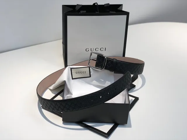 Gucci GG Marmont Embossed Black Leather Belt 3