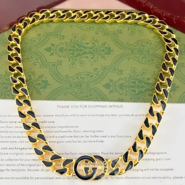 Gucci GG Marmont Prata Preto Corrente Curb-Link Grossa Pulseira com Fecho Interlocking Double-G Logo 4