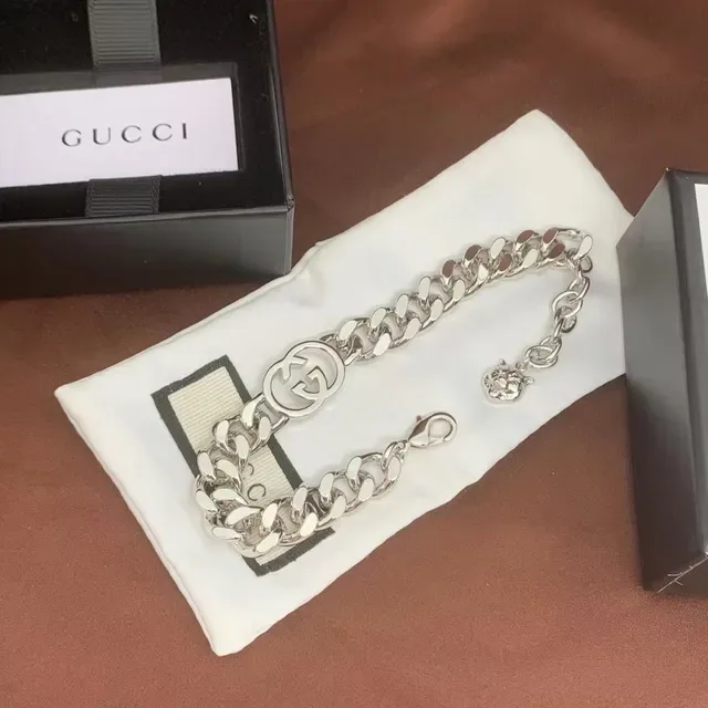 Gucci GG Marmont Collier Chaîne Curb Argentée 2