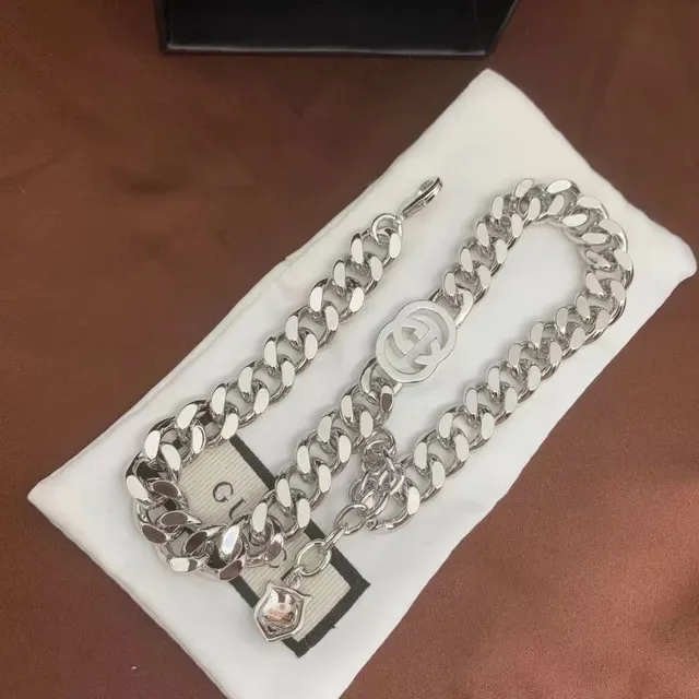 Gucci GG Marmont Collier Chaîne Curb Argentée 3