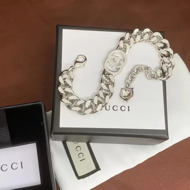 Gucci GG Marmont Collier Chaîne Curb Argentée 6