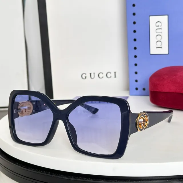 Gucci óculos de sol verde oversized marco quadrado de acetato 6