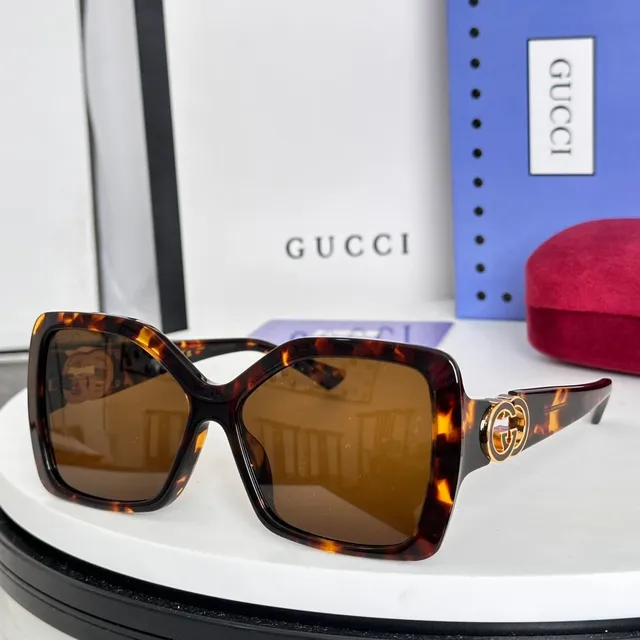 Gucci óculos de sol verde oversized marco quadrado de acetato 7