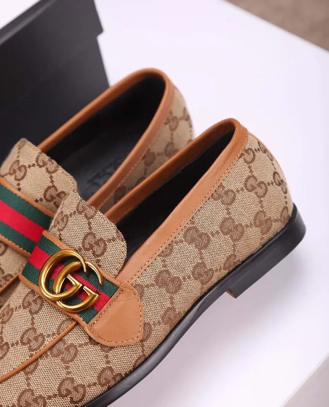 Gucci Horsebit 1955 Beige GG Monogram Loafers 6
