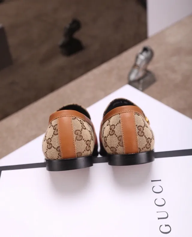 Gucci Horsebit 1955 Beige GG Monogram Loafers 8