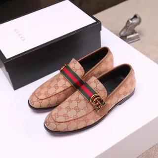 Gucci Horsebit 1955 米色 GG Monogram Web 乐福鞋