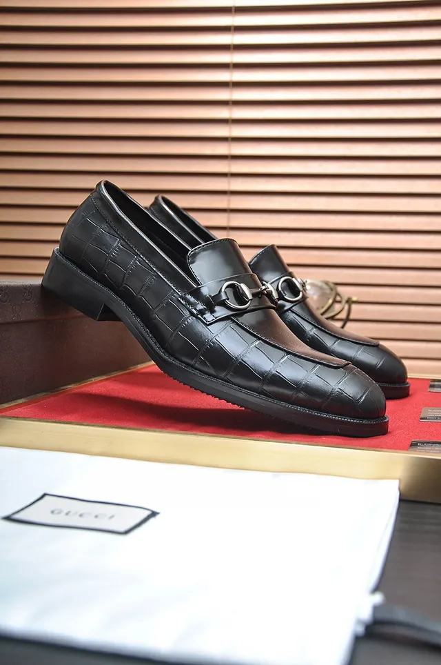 Gucci Horsebit 1955 Black Croc-Embossed Leather Loafers 2