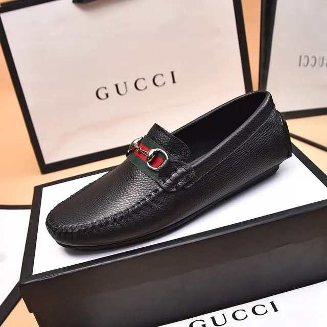 Gucci Horsebit 1955 Noir Vert Cuir Grainé Boucle Loafer 6