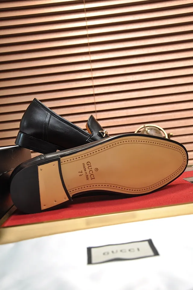 Gucci Horsebit 1955 Black Leather and GG Monogram Loafers 2