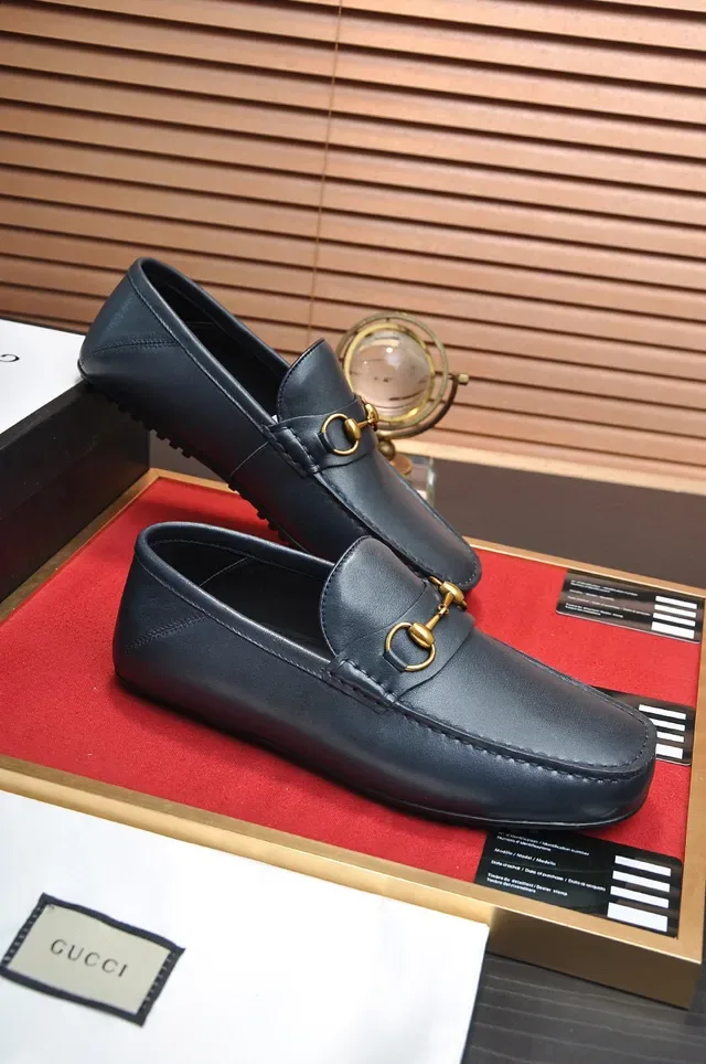 Gucci Horsebit 1955 黑色皮革金扣乐福鞋 6