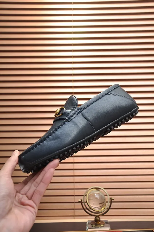 Gucci Horsebit 1955 黑色皮革金扣乐福鞋 7