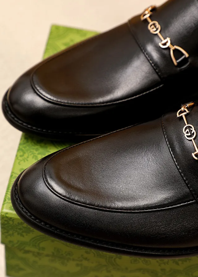 Gucci Horsebit 1955 Mocassins de couro preto com Horsebit 4
