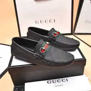 Gucci Horsebit 1955 Mocasines de Cuero Negro con Correa Web
