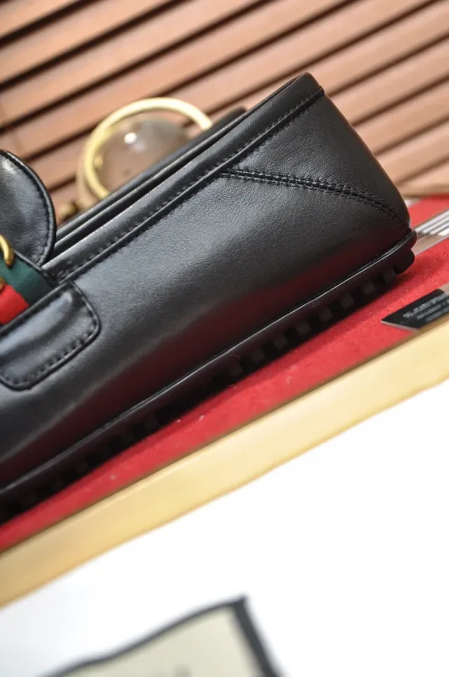 Gucci Horsebit 1955 Black Leather Web Stripe Loafer 2