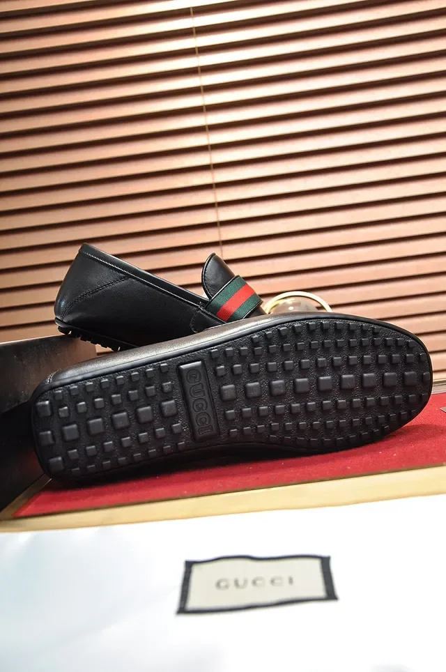 Gucci Horsebit 1955 Black Leather Web Stripe Loafer 4