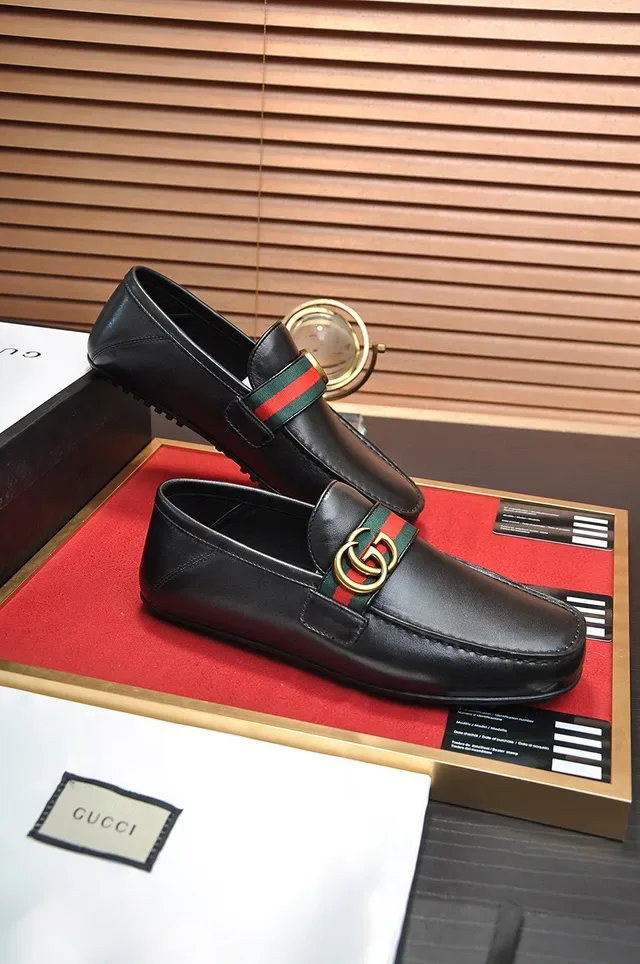 Gucci Horsebit 1955 Black Leather Web Stripe Loafer 5