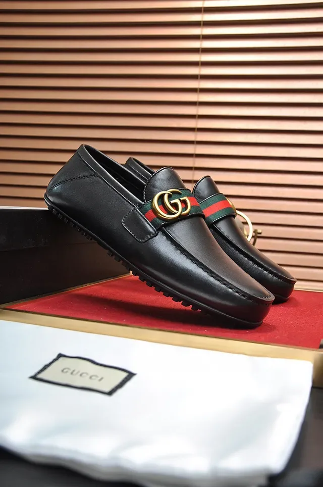 Gucci Horsebit 1955 Black Leather Web Stripe Loafer 8