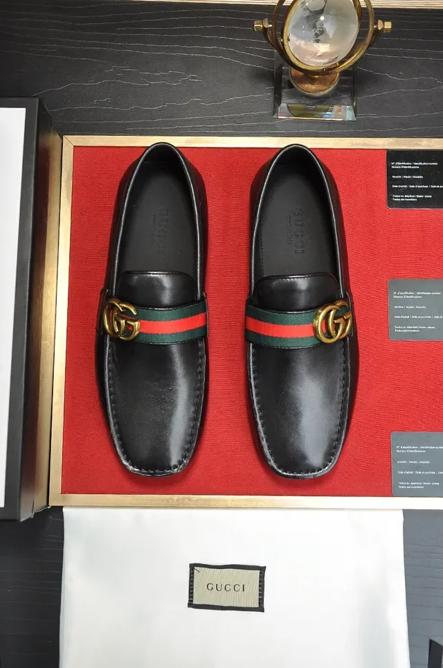 Gucci Horsebit 1955 Black Leather Web Stripe Loafer 9