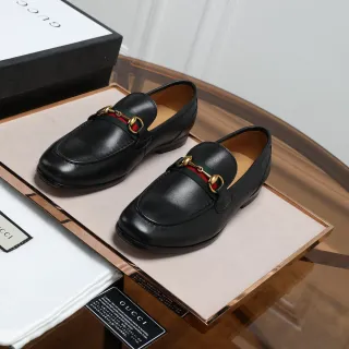 Gucci Horsebit 1955 কালো চামড়ার ওয়েব স্ট্রাইপ লাউফার