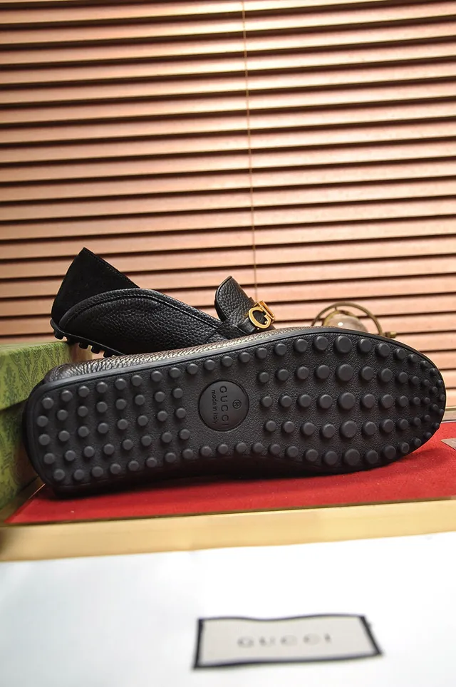 Gucci Horsebit 1955 কালো দানা চামড়া সোনার Horsebit লুফার 4