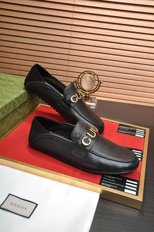 Gucci Horsebit 1955 কালো দানা চামড়া সোনার Horsebit লুফার 5