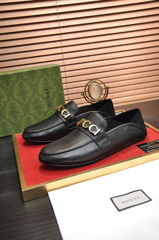 Gucci Horsebit 1955 কালো দানা চামড়া সোনার Horsebit লুফার 8