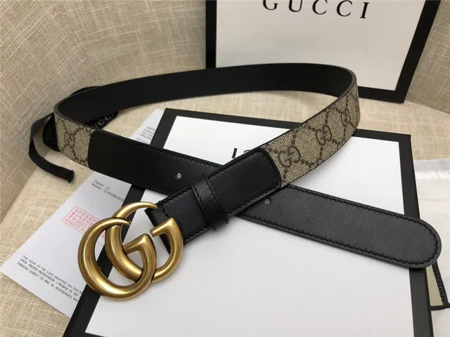 Gucci Horsebit 1955 棕色 金色 interlocking GG 扣环 Monogram 帆布 皮革 腰带 10