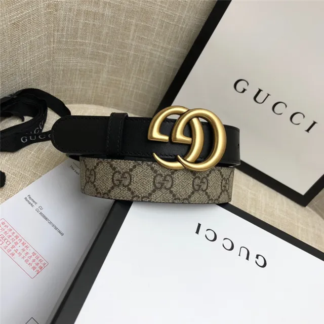 Gucci Horsebit 1955 棕色 金色 interlocking GG 扣环 Monogram 帆布 皮革 腰带 11