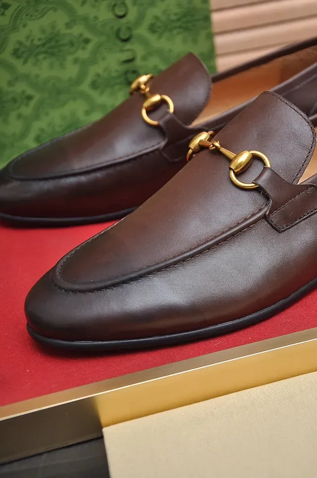 Gucci Horsebit 1955 棕色皮革 Horsebit 乐福鞋 8