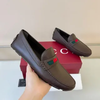 Gucci Horsebit 1955 Mocassins de Cuero Marrón Rayas Web