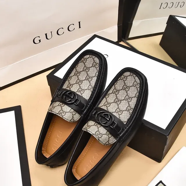 Gucci Horsebit 1955 GG Monogram Canvas काला लोफर 3
