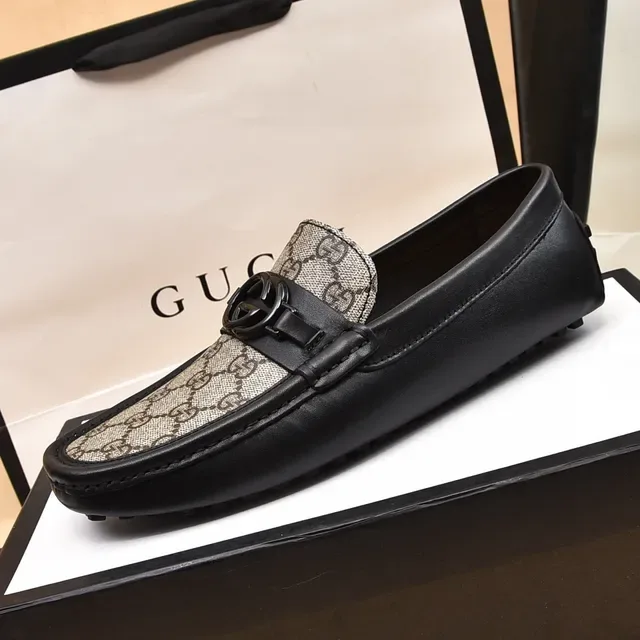 Gucci Horsebit 1955 GG Monogram Canvas काला लोफर 4