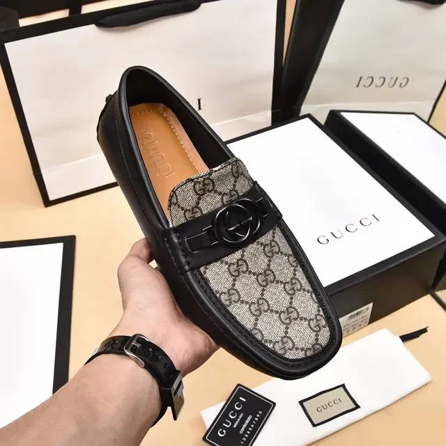 Gucci Horsebit 1955 GG Monogram Canvas काला लोफर 5