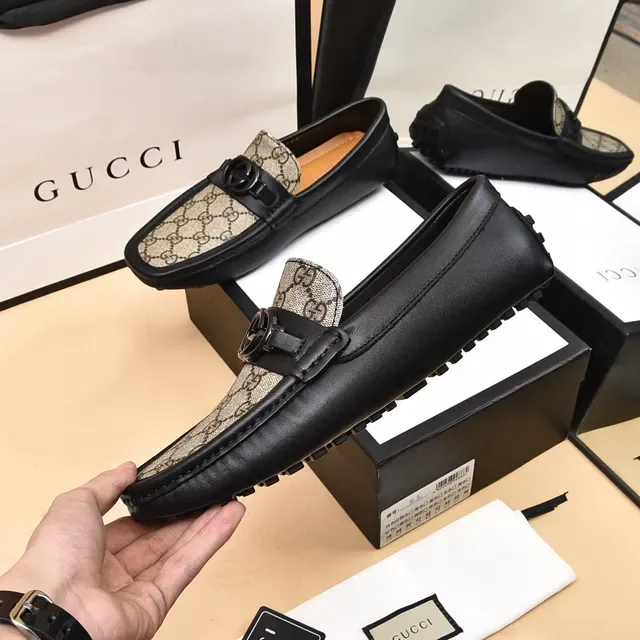Gucci Horsebit 1955 GG Monogram Canvas काला लोफर 6