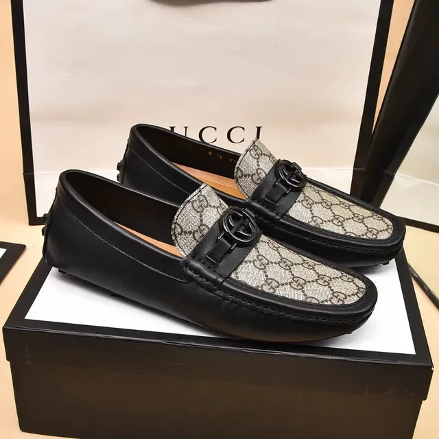Gucci Horsebit 1955 GG Monogram Canvas काला लोफर 7