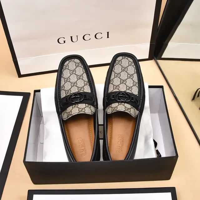 Gucci Horsebit 1955 GG Monogram Canvas काला लोफर 8