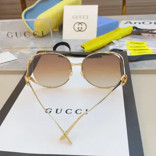 Gucci Horsebit 1955 Gold Brown Metal Frame Gradient Lenses Sunglasses