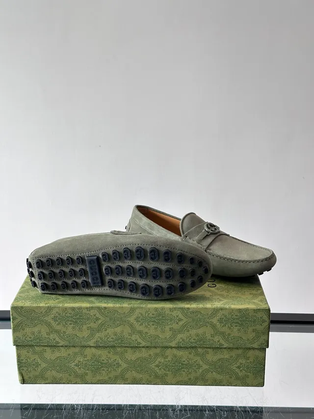 Gucci Horsebit 1955 Gray Suede Loafers 2