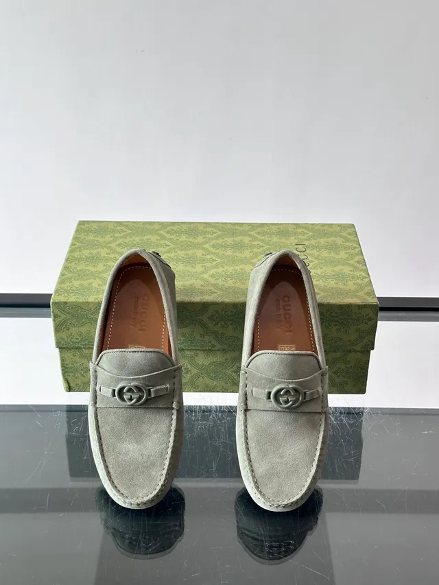 Gucci Horsebit 1955 Gray Suede Loafers 4