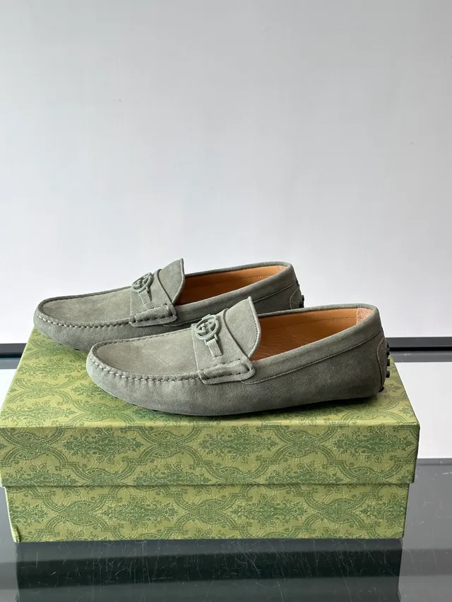 Gucci Horsebit 1955 Gray Suede Loafers 5
