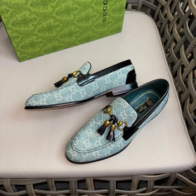 Gucci Horsebit 1955 أزرق فاتح GG Monogram لافرز 5