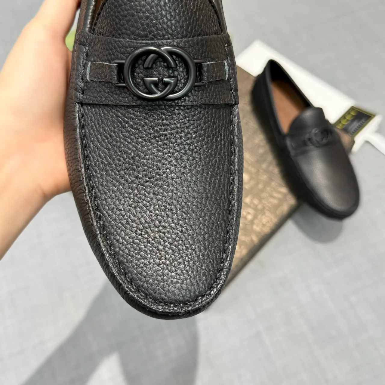 Gucci Horsebit 1955 লোফার কালো পেবল্ড লেদার লোফার 3